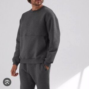 NWOT Lunya Lahgo Men's Restore Double Face Gray Crew Neck Sweatshirt SZ Medium